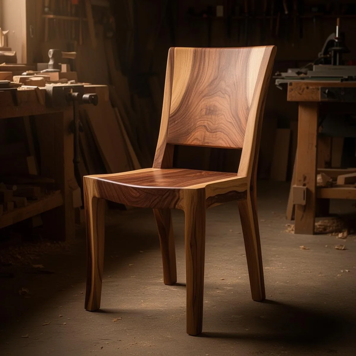 Même chaise mise en valeur, lumière directionnelle