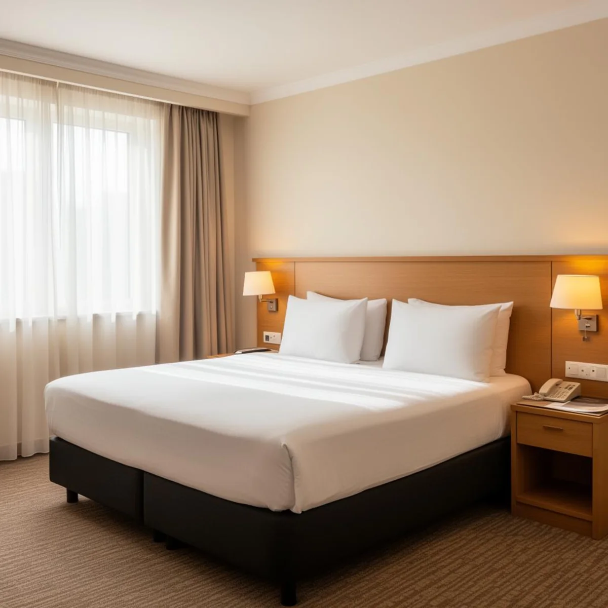 Même chambre lumineuse et accueillante, finition pro