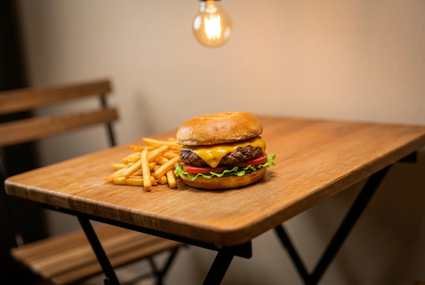 Même burger après correction de la balance des blancs