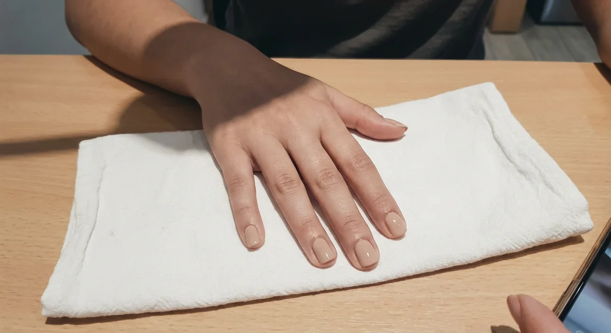 Plan rapproché manucure avec ombre du photographe