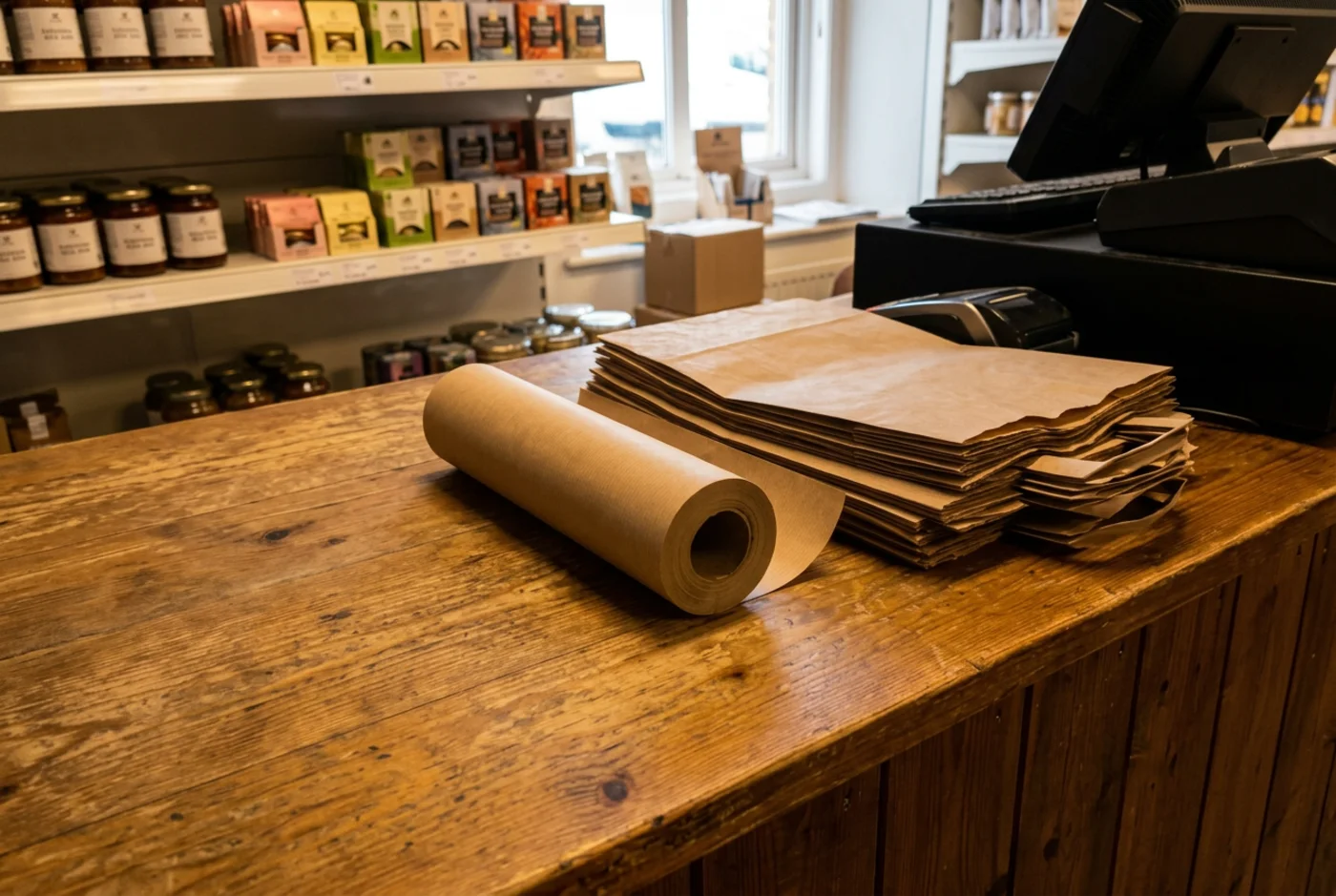 Même comptoir débruité et exposition restaurée